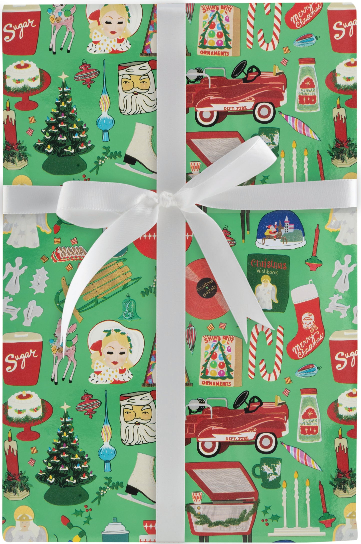 Retro Festive-Icons Jumbo Roll Wrap 10Ft
