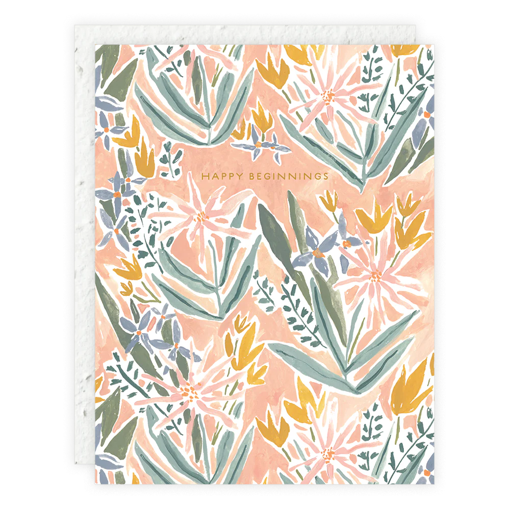 Happy Beginnings Wedding Card