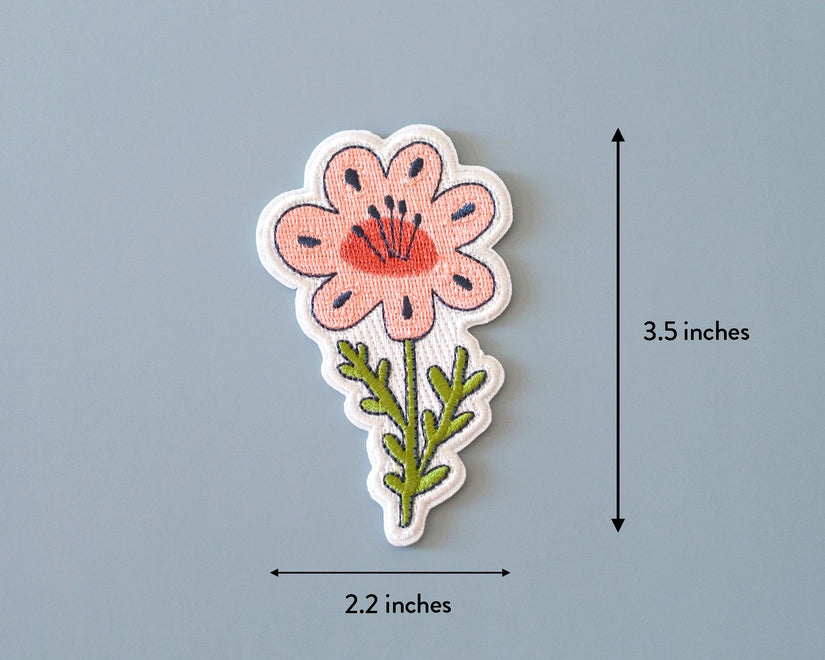 #137 Pink Floral Iron-On Patch