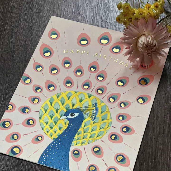 Peacock Birthday Greeting Card