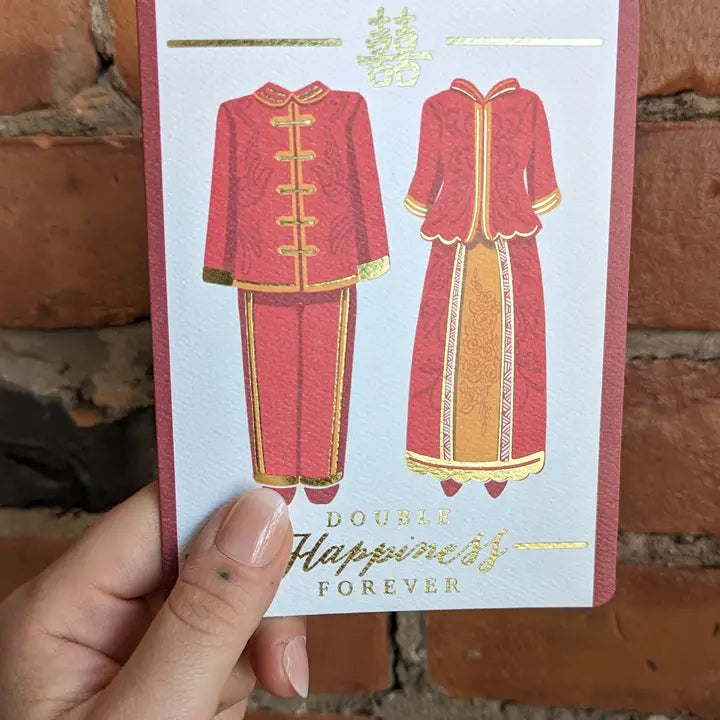 Double Happiness Wedding Card
