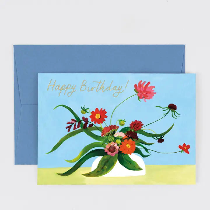 Happy Birthday Dahlias Card