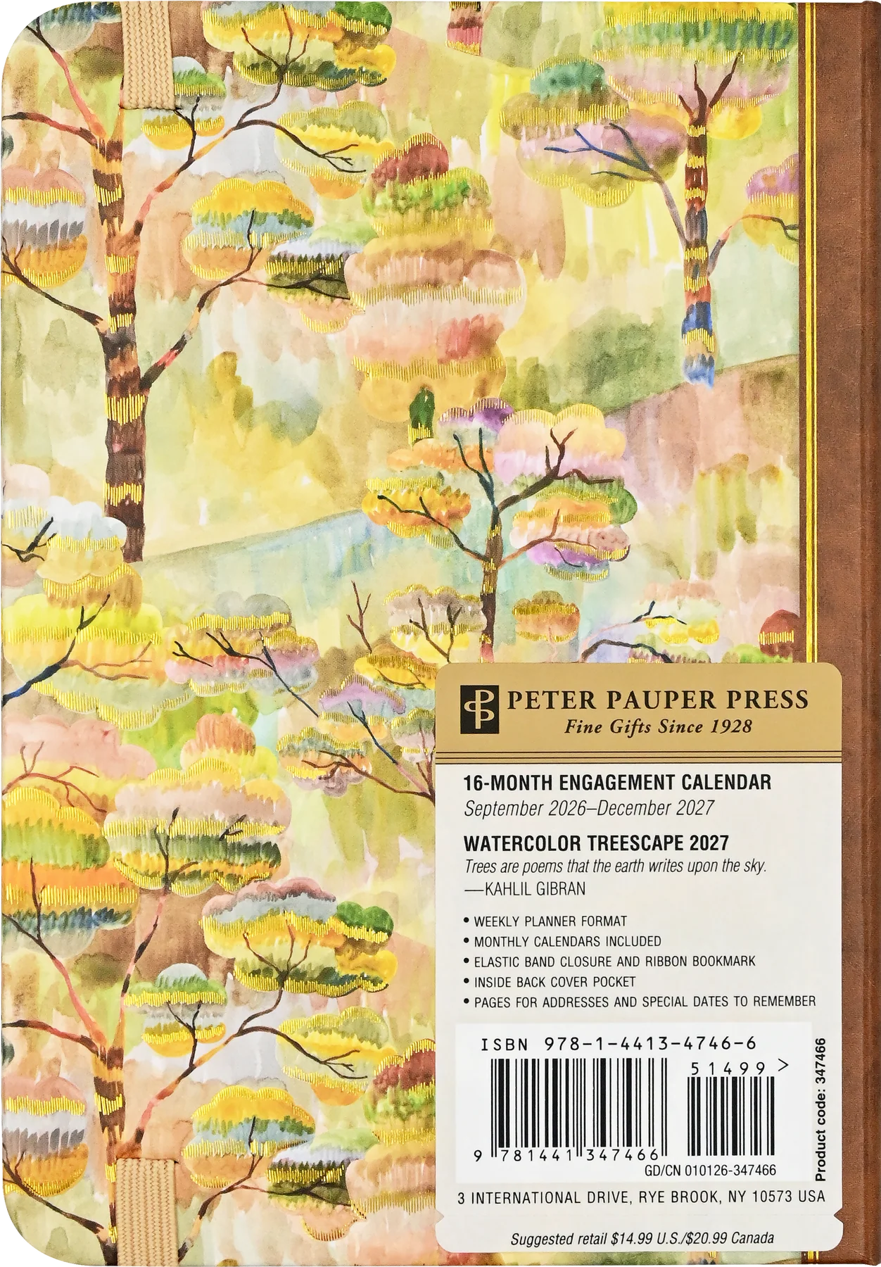 2027 Watercolour Treescape Weekly Planner