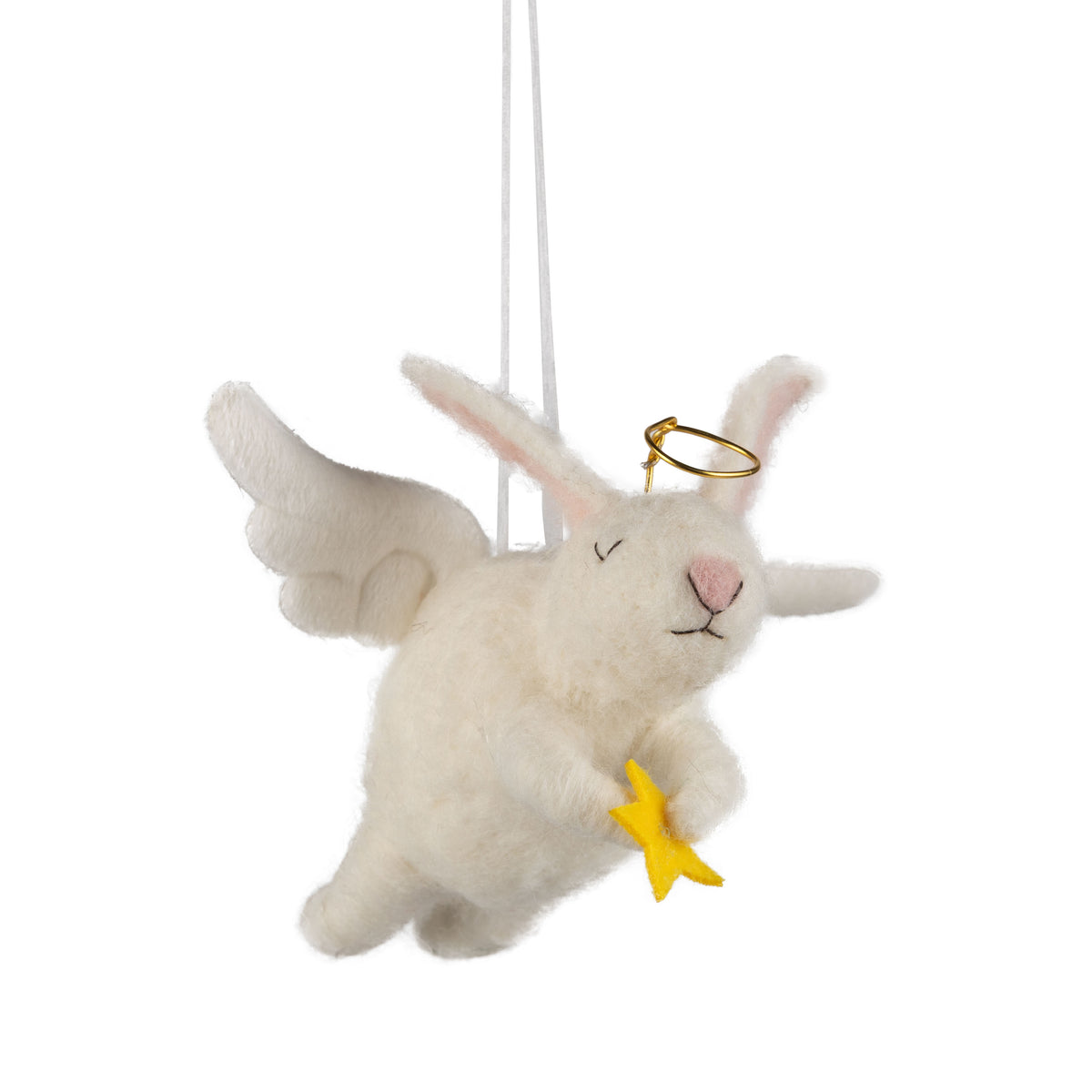 Felt Bunny Angel Wings Flying Ornament