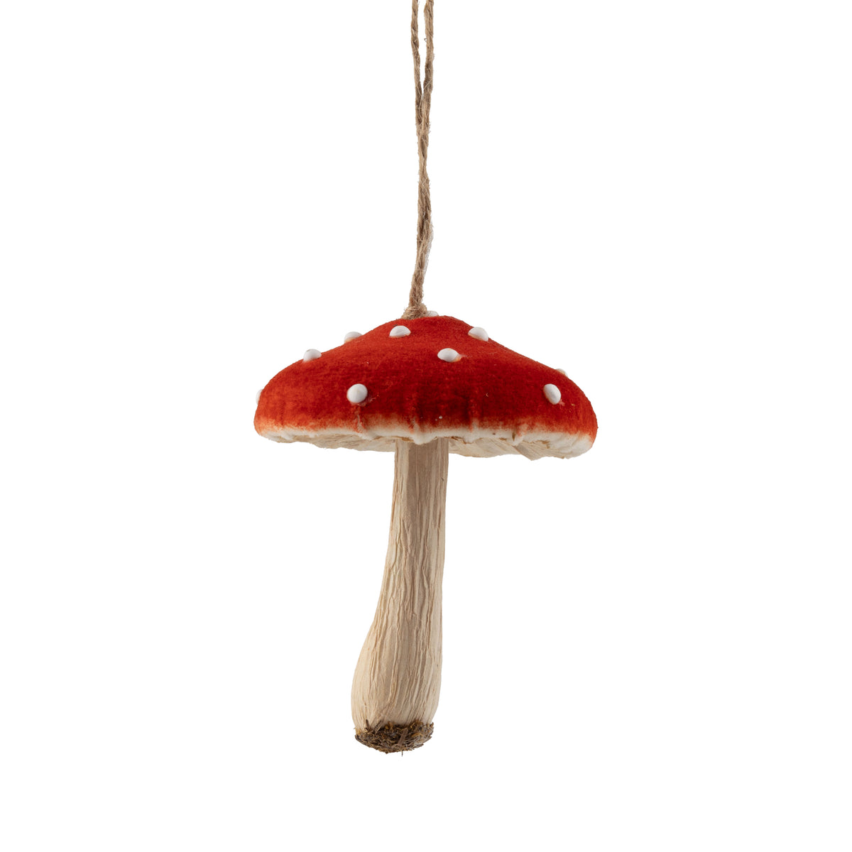 Red Velvet Mushroom Ornament