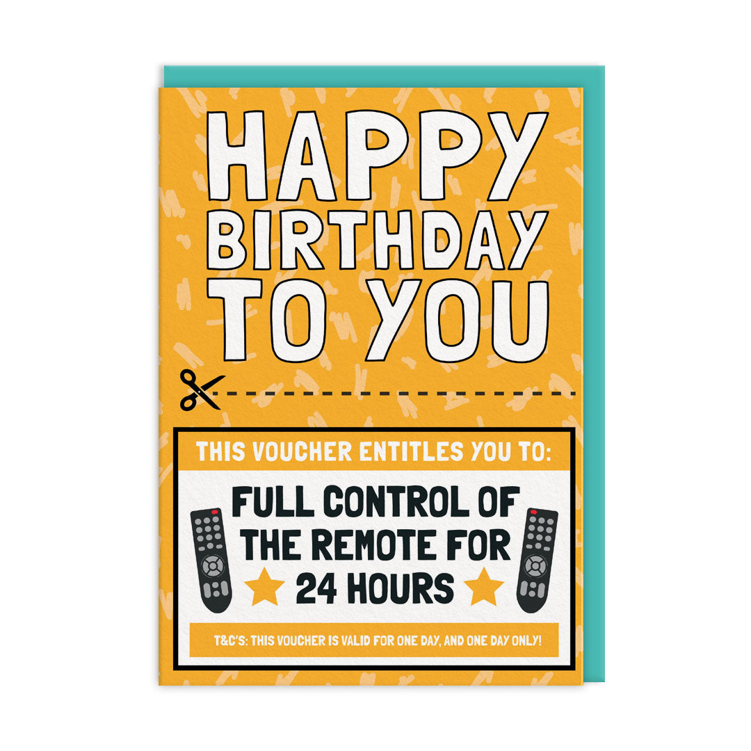 Control Of TV Remote Voucher Card