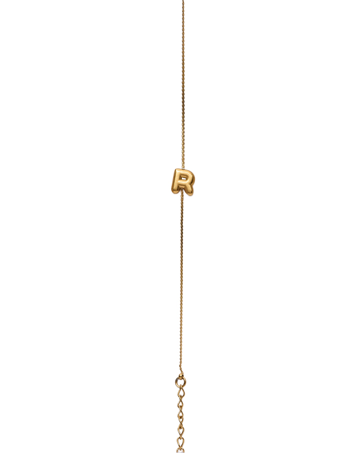 Initial Bracelet Letter R On Gold Chain