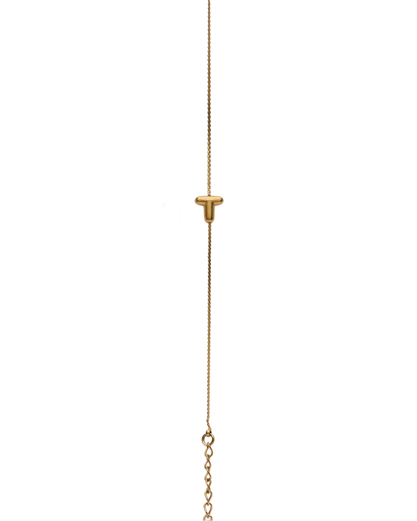 Initial Bracelet Letter T On Gold Chain