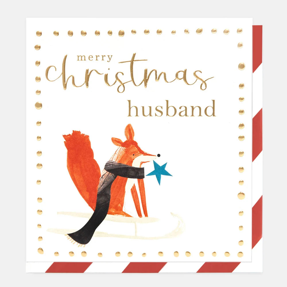 Merry Christmas Fox Husband Card
