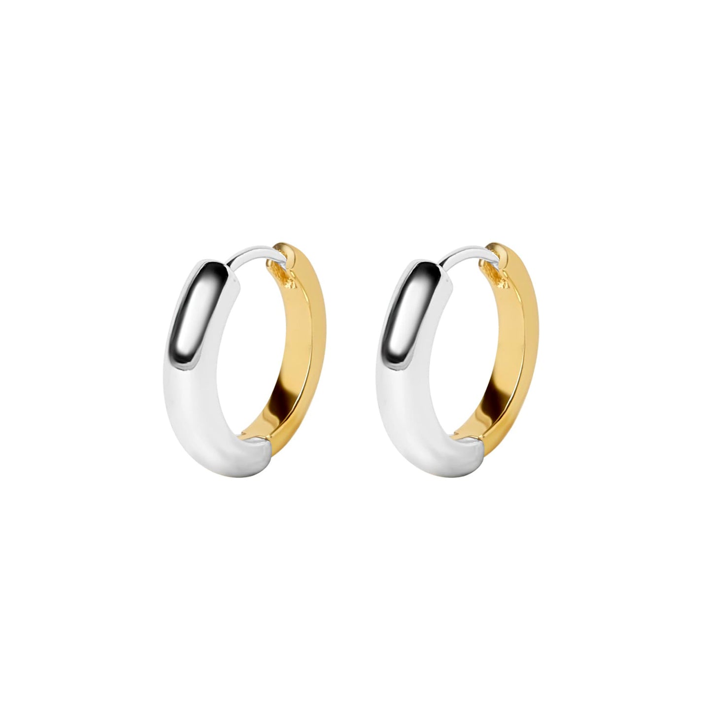 Karma Two Tone Hoops Earrings