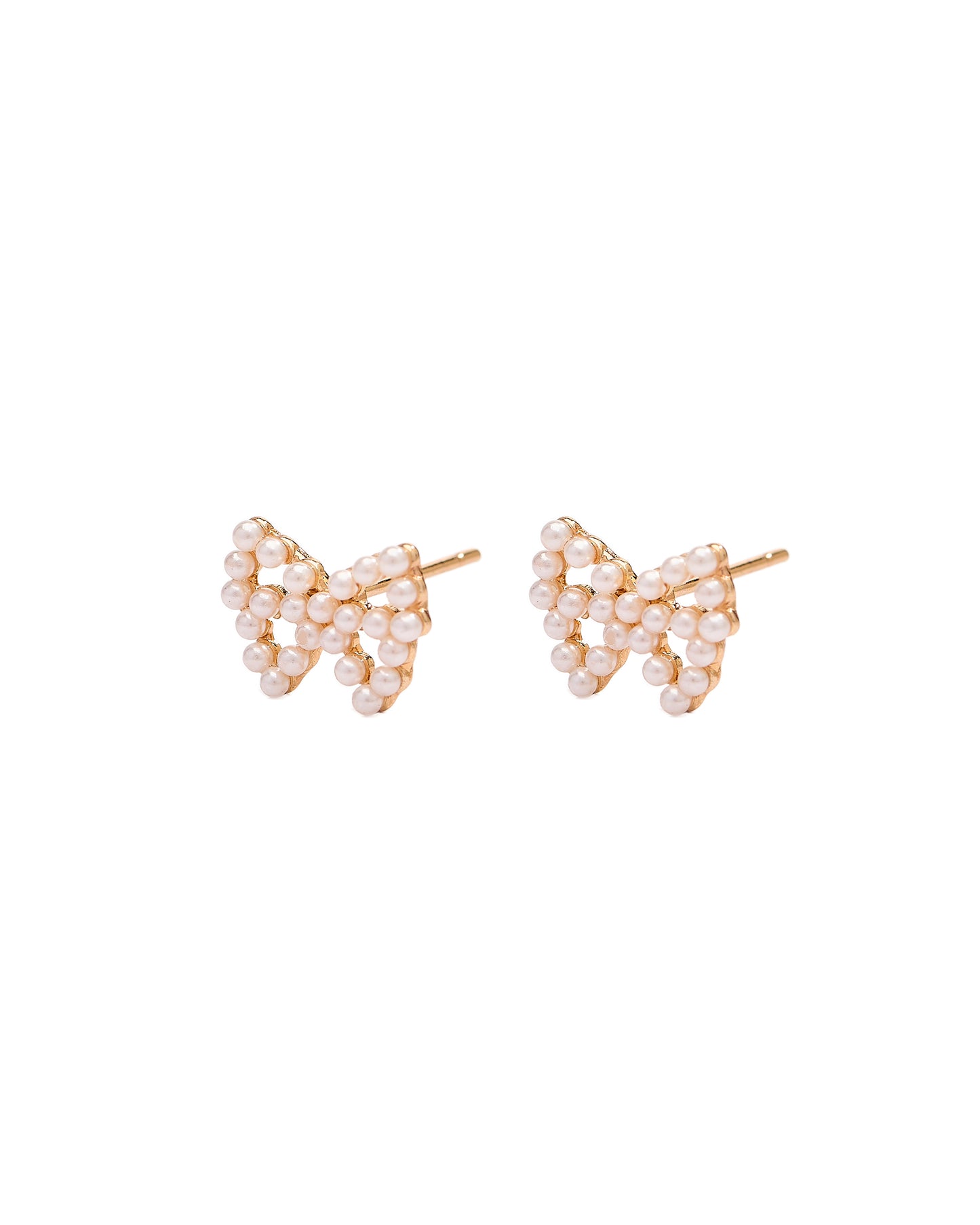 Bow & Pearl Pearl Encrusted Bow Stud Earrings