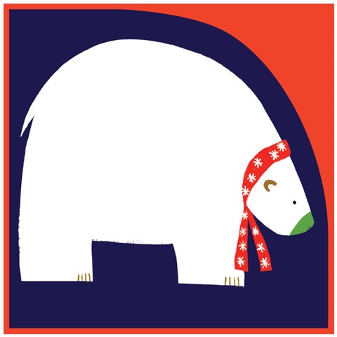 Polar Bear with Scarf Card