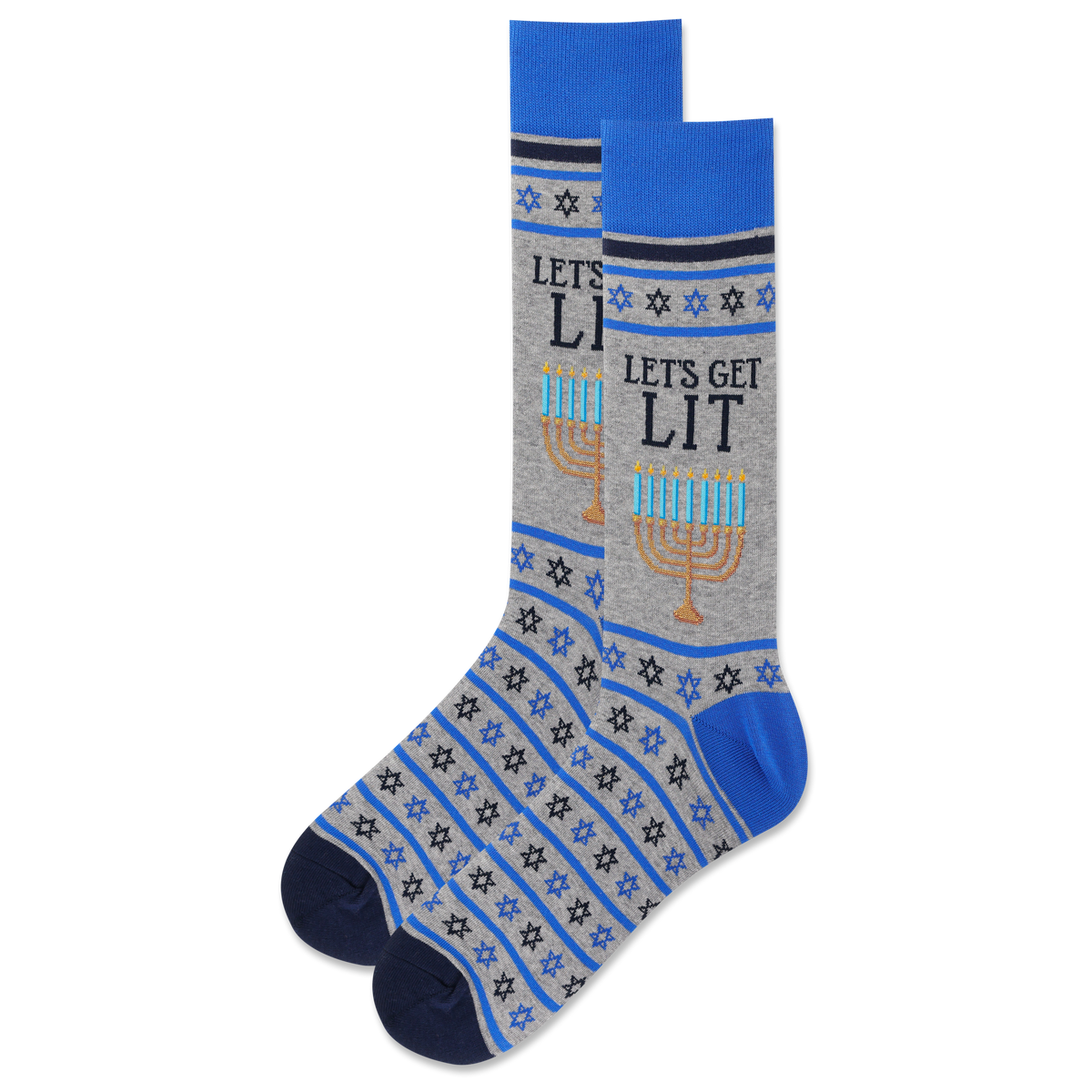 Let's Get Lit Hanukkah Men's Crew Socks