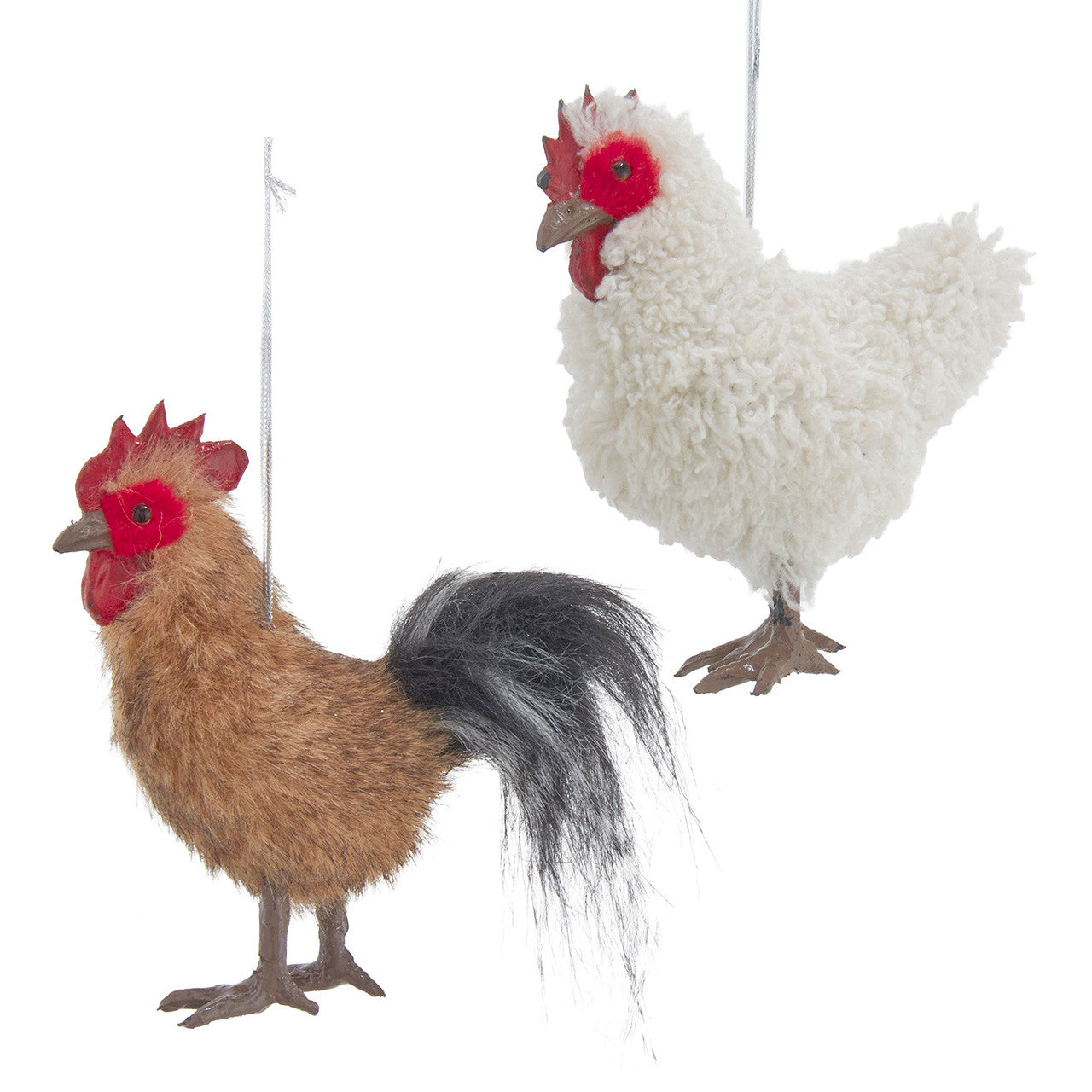 Rooster & Hen Christmas Ornament