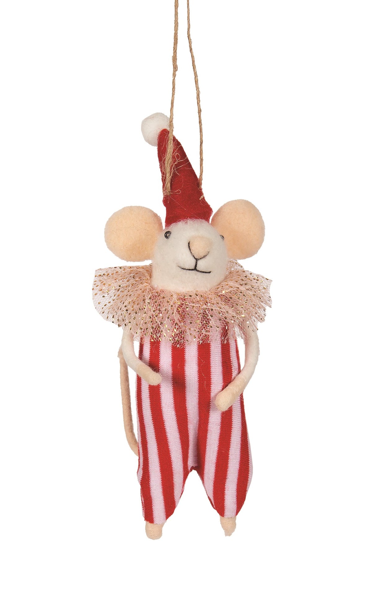 Felt Mouse Circus Clown Christmas Ornament
