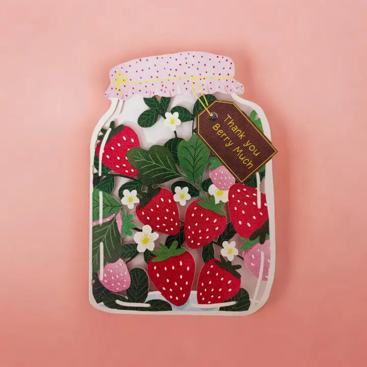 Strawberries Laser Cut Thank You Card