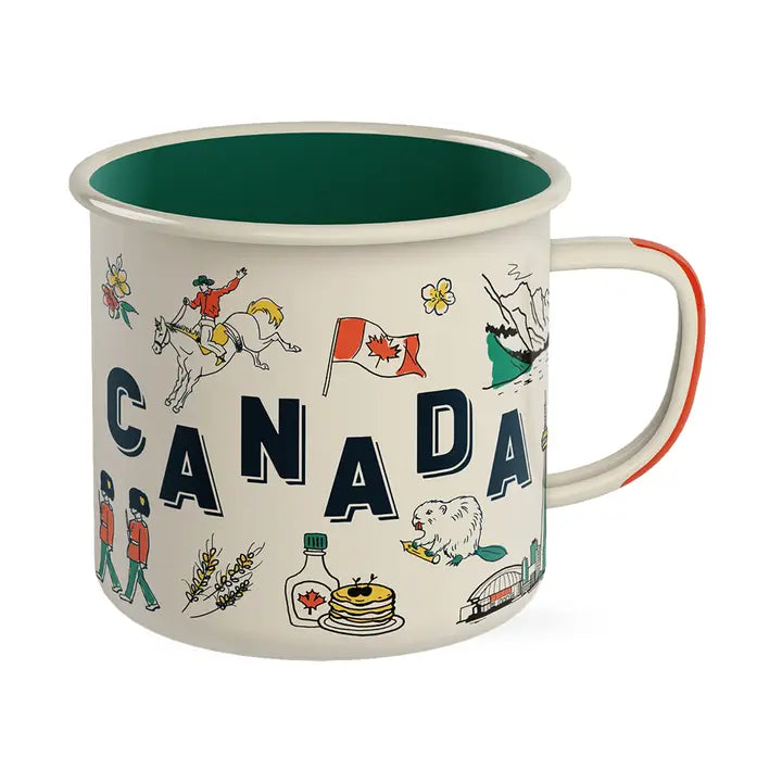 Canada 350ml Enamel Mug - Iconic Canadian Imagery