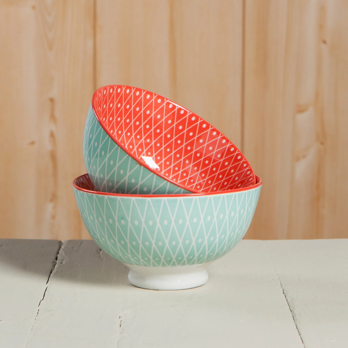 Stamped Bowl 4" Geo Pink