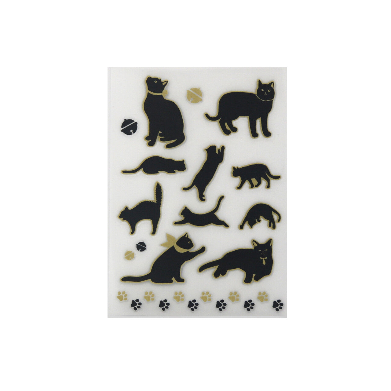 Irodo Decorative Fabric Transfer Sticker – Black Cat Gold Outline