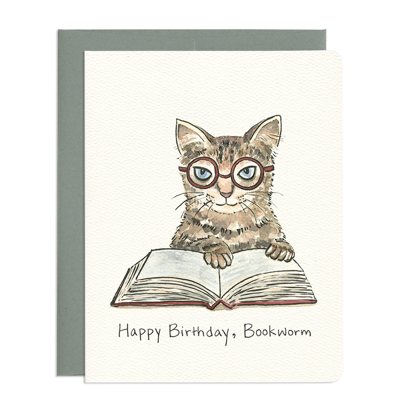 Bookworm Birthday Card