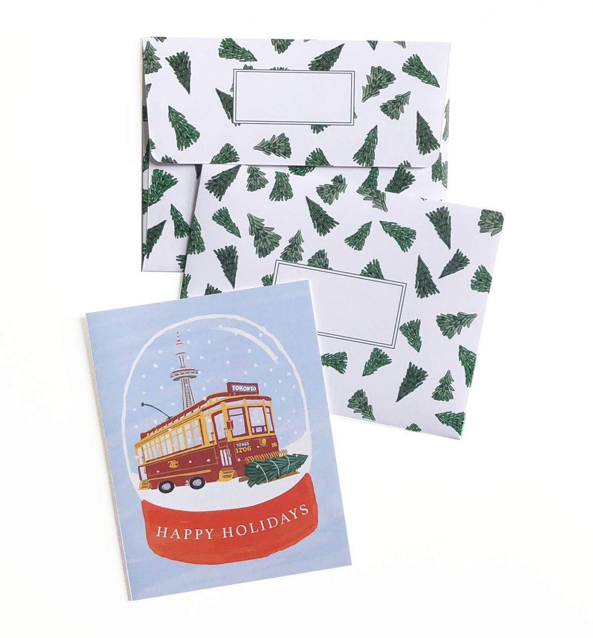 Happy Holidays Vintage Streetcar Card