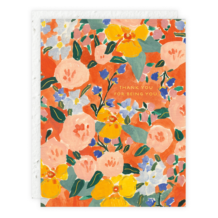 Red Orange Floral Card