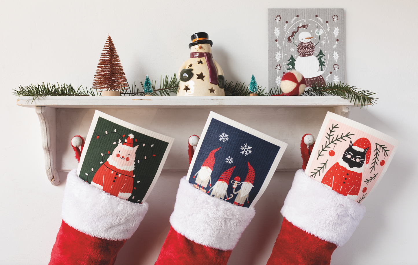 Swedish Dishcloth Festive Feline
