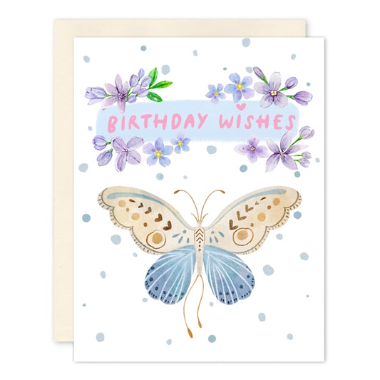 Birthday Wishes Butterfly Card