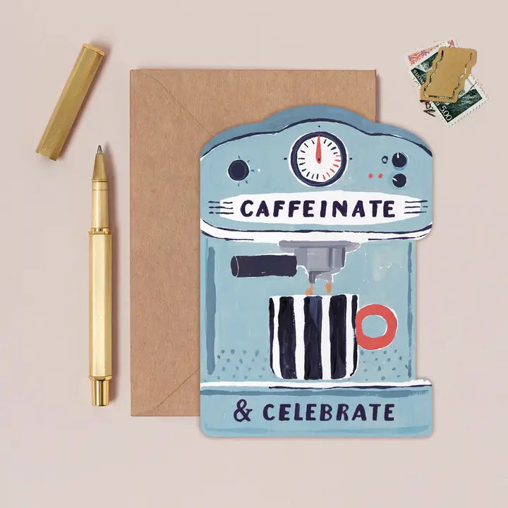 Coffee Machine Birthday Card