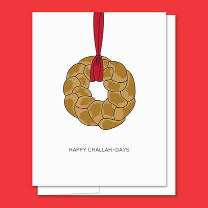 Happy Challah Days Letterpress Funny Hanukkah Card