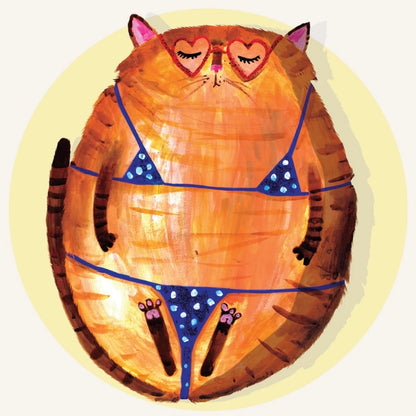 Bikini Cat Greeting Card