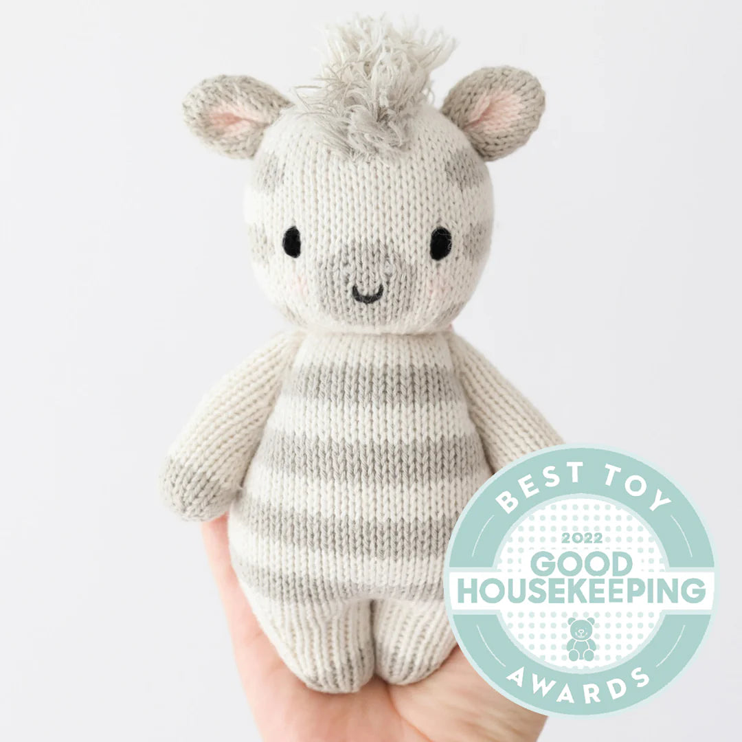 Baby Zebra Hand-Knit Doll
