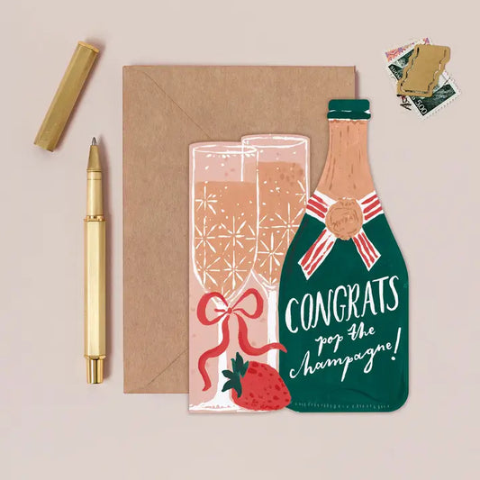 Pop The Champagne Congratulations Card