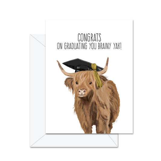 Congrats On Graduating You Brainy Yak Greeting Card