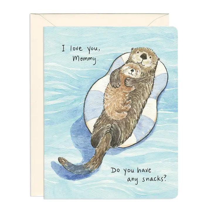 Mom + Snacks Otter Mother's Day Card