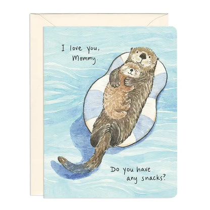 Mom + Snacks Otter Mother's Day Card