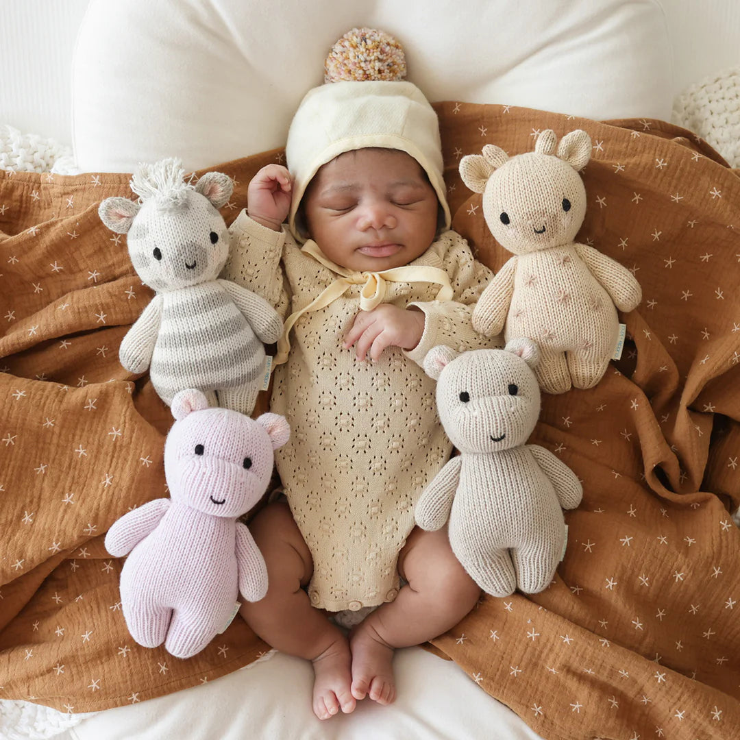 Baby Zebra Hand-Knit Doll