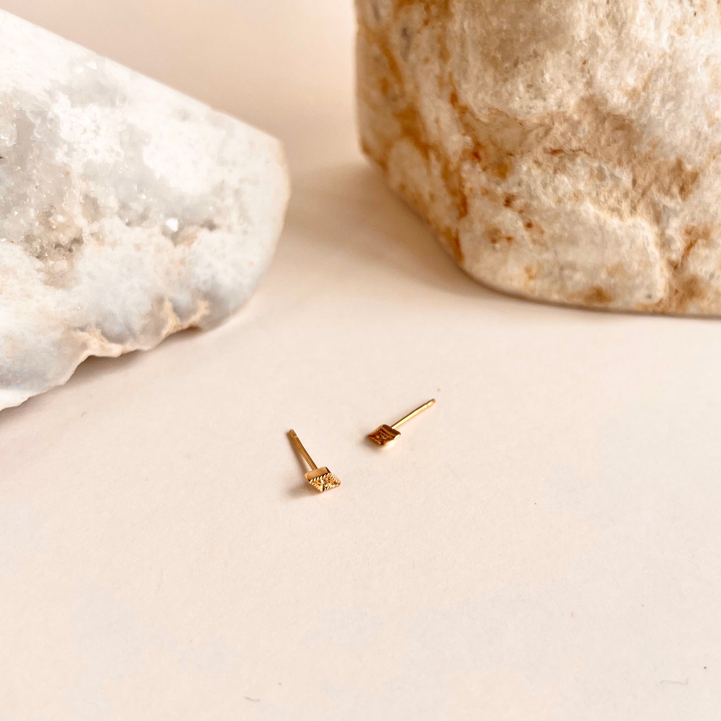 Vintage Tapered Diamond Shape CZ Studs