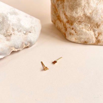 Vintage Tapered Diamond Shape CZ Studs