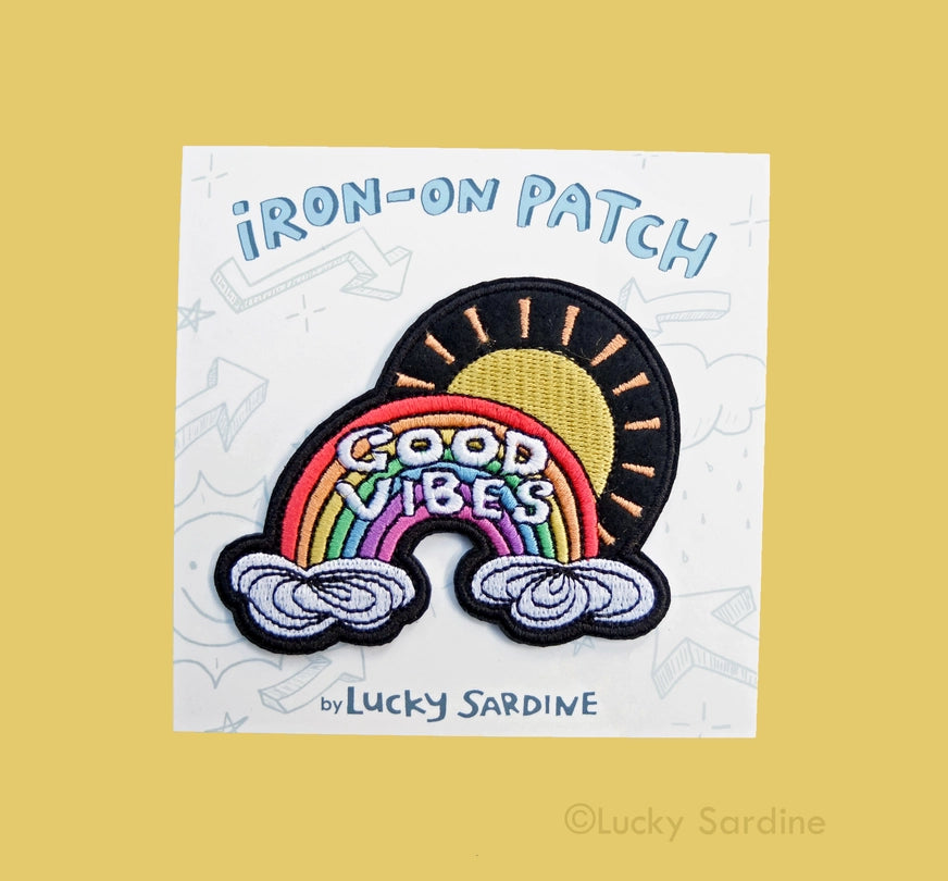 #53  VIBES, Sunshine Rainbow Embroidered Patch