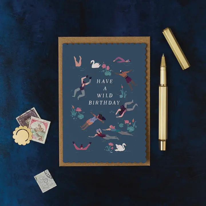 Wild Swimming Birthday Card