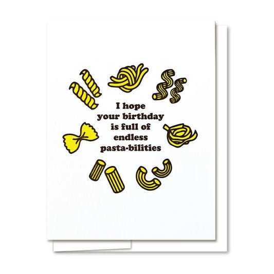 Pasta Birthday Letterpress Birthday Card