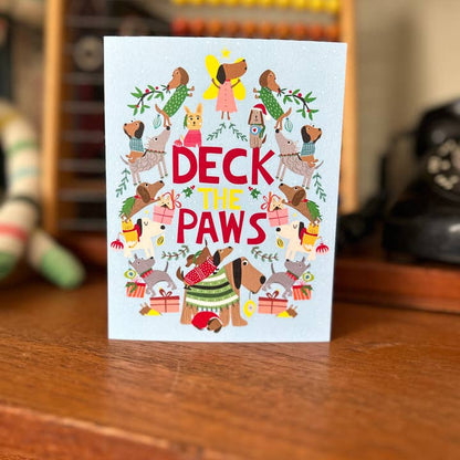 Deck the Paws Dogs Christmas Greeting Card