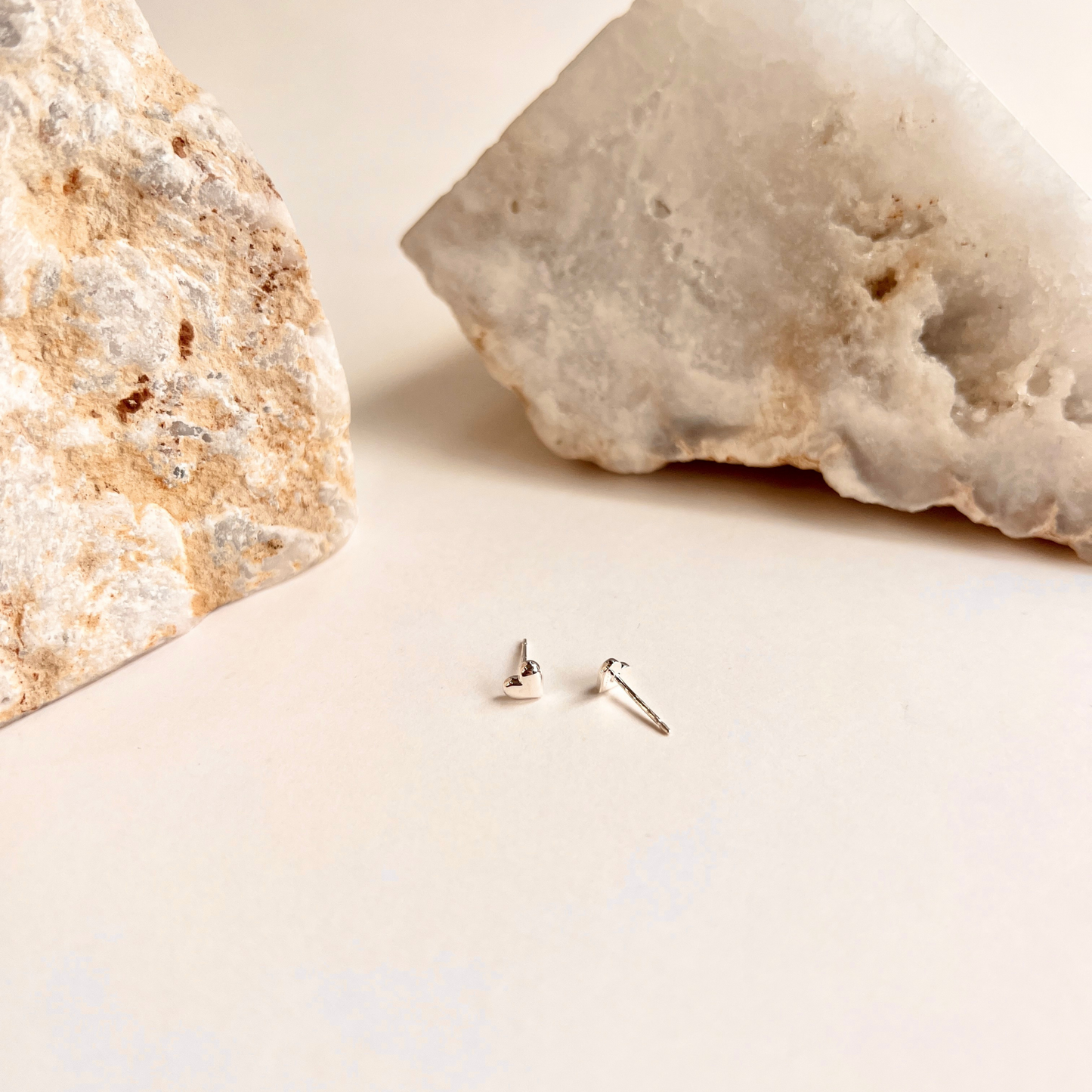 Small Puffy Heart Stud Earrings