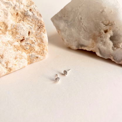 Button Stud With CZ Earrings