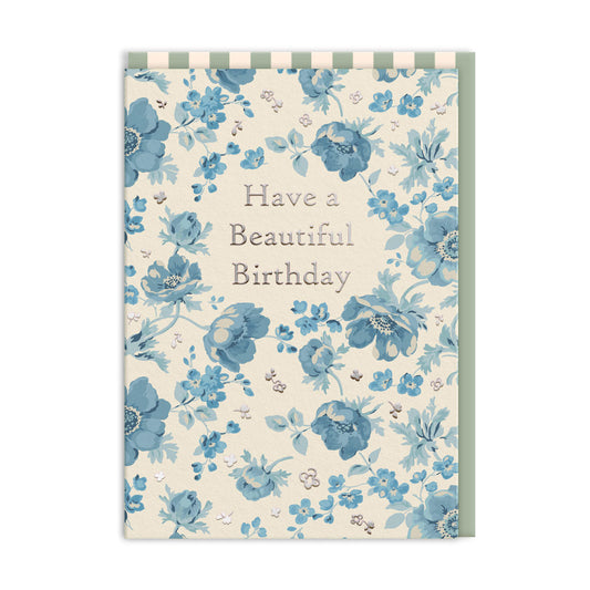 Beautiful Birthday Blue Anemone Greeting Card