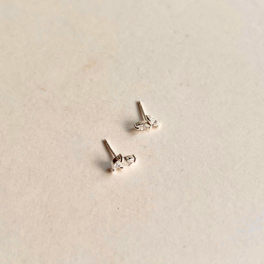Double Marquis Stone Stud Earrings