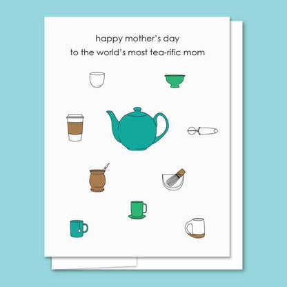 Tea-rific Mom Letterpress Mother's Day Card