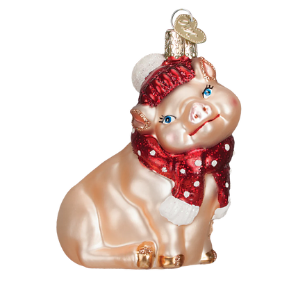 Snowy Pig Ornament