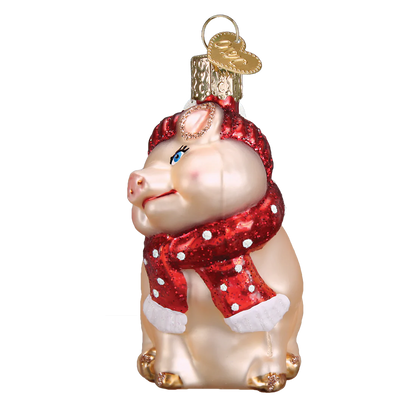 Snowy Pig Ornament